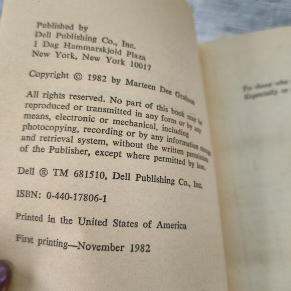 Silver Sundown by Marteen Dee Graham 1982 Dell First Printing‎ Paperback Romance - Picture 3 of 11